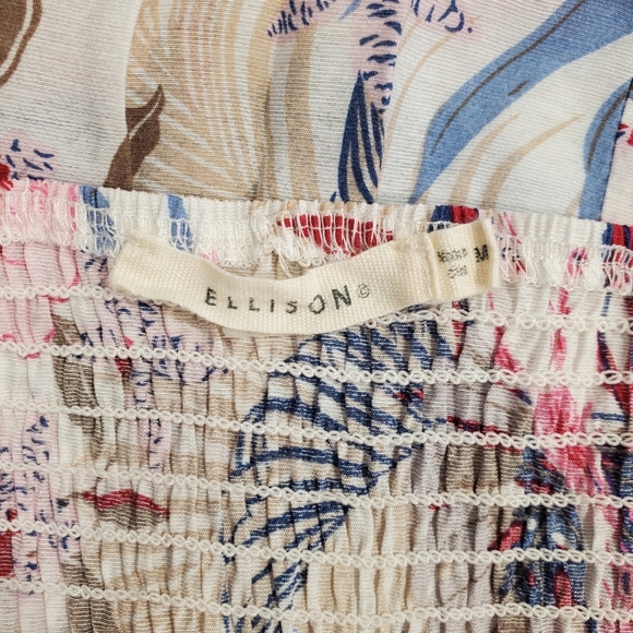 Ellison Dress Womens Size Medium Multicolor Tropical Print Ruffle Maxi Dress - Picture 9 of 11